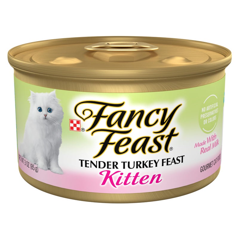 Fancy Feast Purina Fancy Feast Kitten Tender Turkey Feast Wet Kitten Food Pate - (Pack of 24) 3 oz. Cans - Image 1