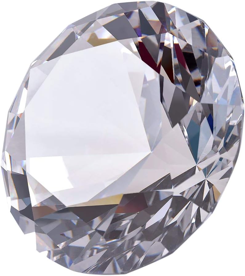 LONGWIN 80mm(3.1 Inch) Crystal Diamond Paperweight Jewels Wedding Decorations Centerpieces Home Decor (Clear)­ - Image 1