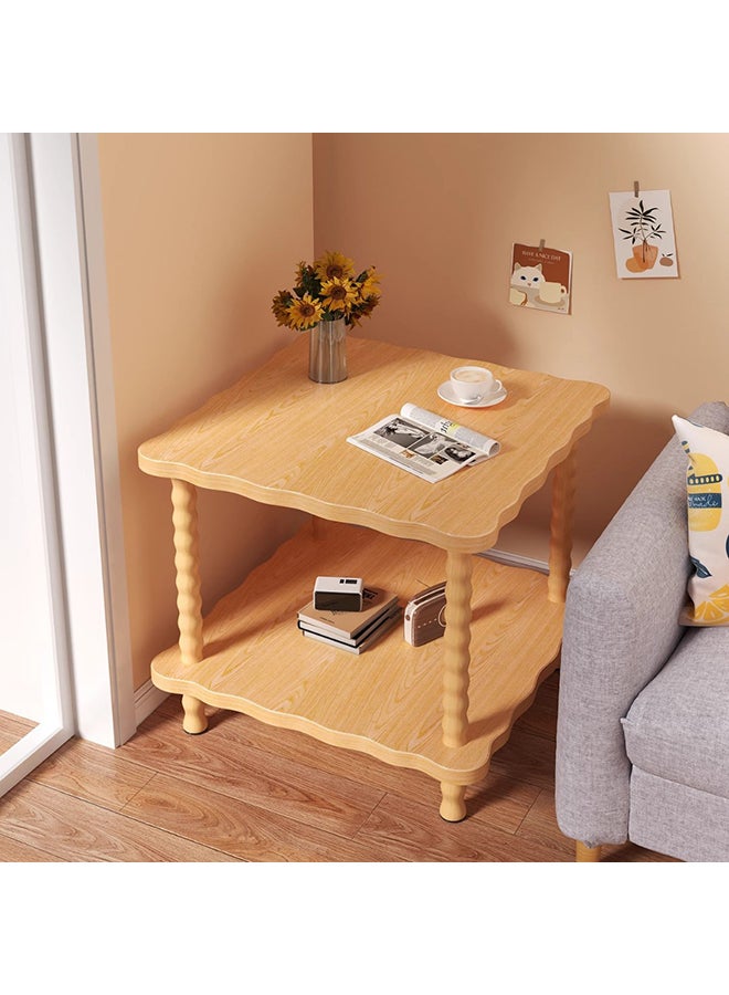 XiuWoo End Table 2-Tier Open Shelf Small Bed Side Table Space-Saving Nightstand Decor Easy Assembly Bathroom Furniture Mini Table for Entryway Bedroom College Dorm Small Space Natural  - Image 2