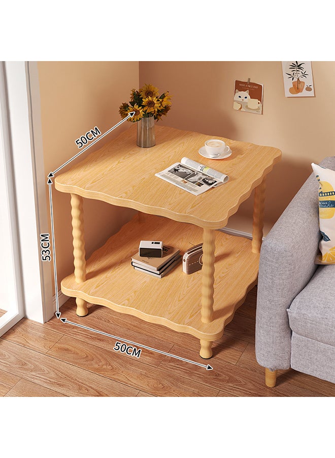 XiuWoo Sturdy & Stable End Table 2-Tier Open Shelf Small Bed Side Table Space-Saving Nightstand Decor Easy Assembly Bathroom Furniture Mini Table for Entryway Bedroom College Dorm Small Space Natural - Image 2