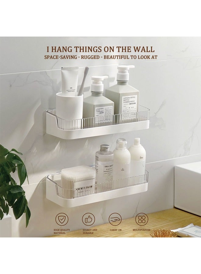 Wall-Mounted Soap Storage Rack, Seamlessly Attached Bathroom Shower Rack, Shower Caddy With Drain Holes, Easy Installation, Suitable For Home, Hotel,Gym  - Image 2