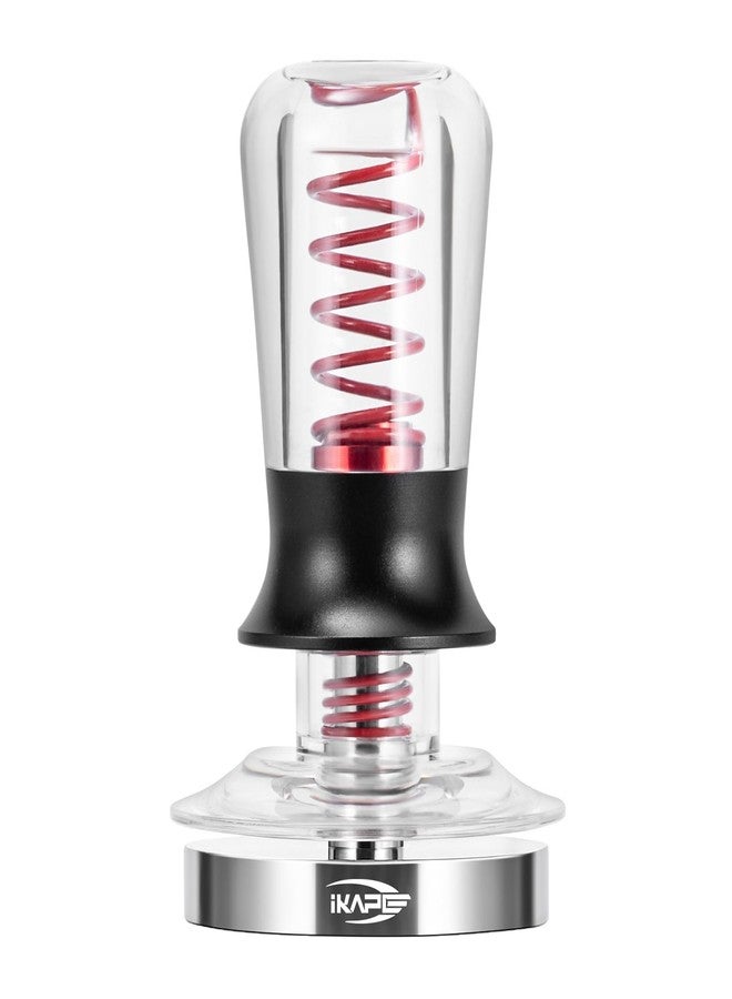 IKAPE 58.35mm Ace Transparent Espresso Coffee Tamper, Premium Barista Coffee Tamper with Calibrated Spring Loaded, Threaded Stainless Steel Base for Espresso Machine(New Upgrade) - Image 1