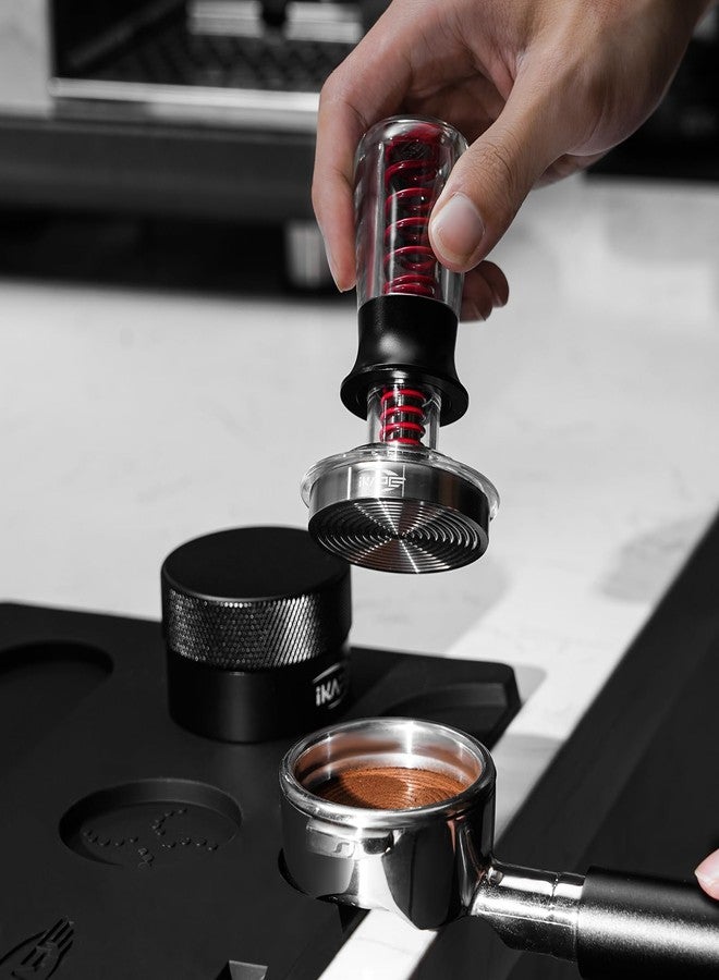 IKAPE 58.35mm Ace Transparent Espresso Coffee Tamper, Premium Barista Coffee Tamper with Calibrated Spring Loaded, Threaded Stainless Steel Base for Espresso Machine(New Upgrade) - Image 4