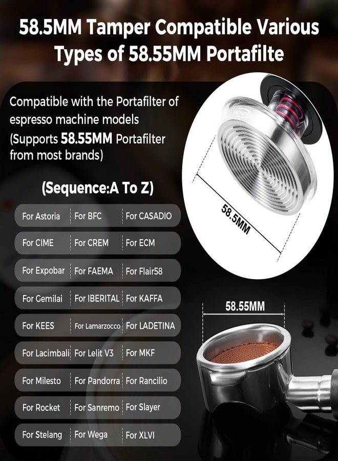 IKAPE 58.35mm Ace Transparent Espresso Coffee Tamper, Premium Barista Coffee Tamper with Calibrated Spring Loaded, Threaded Stainless Steel Base for Espresso Machine(New Upgrade) - Image 2