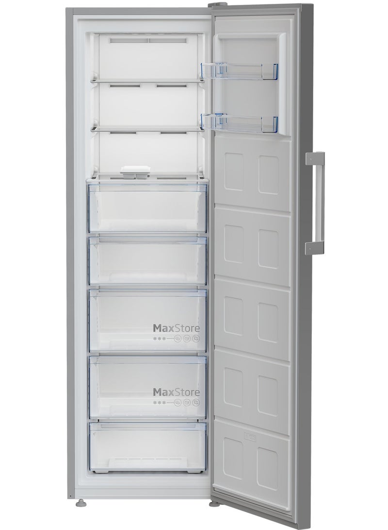 بيكو Upright Freezer -  286L -  No Frost - ProSmart Inverter Compressor -  Safety Glass – 8 Drawers - Open Door Alarm -  Brushed Silver- RFNE313E13STIEG 286 L 1 W RFNE313E13STIEG Brushed silver - Image 4
