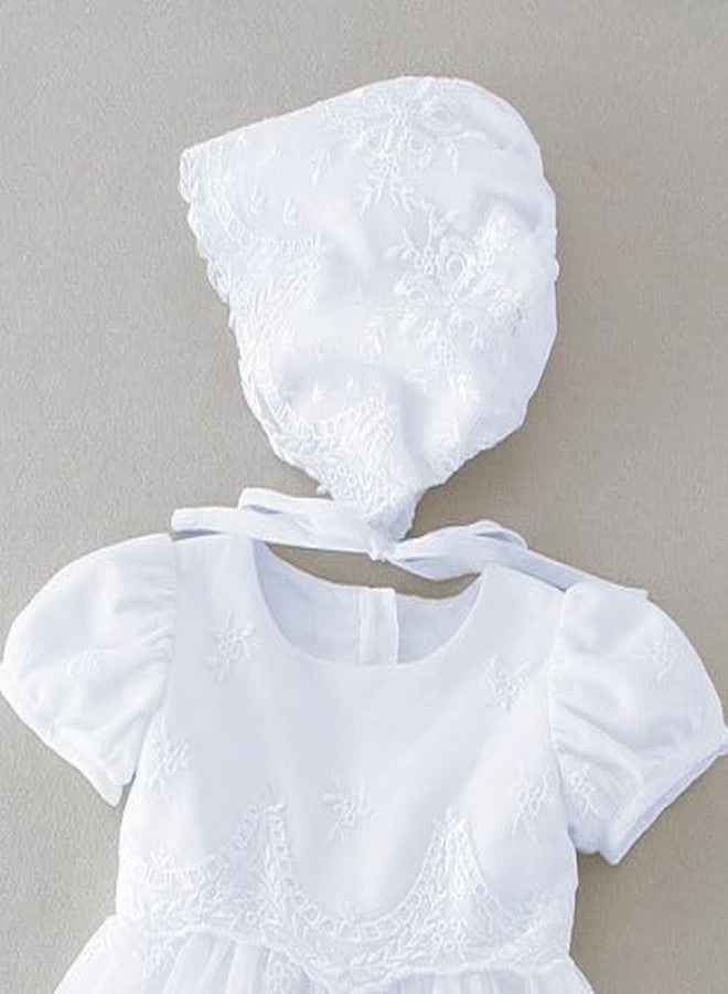 Bow Dream Baby Girls Christening Baptism Dress Formal Party Special Occasion Dresses for Toddler 4Pcs White 0-3 Months - Image 3