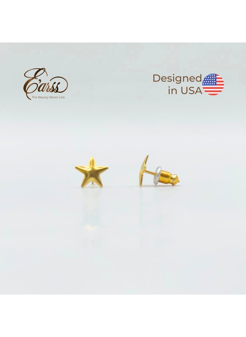 Earss Star Gold Earring | Stainless Steel | 18K Gold Plated  - Image 2
