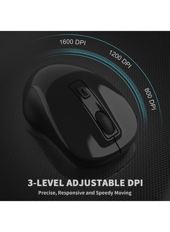 Leadsail Wireless Slim Cordless Mouse, 2.4G USB Mouse for Laptop, Desktop, MacBook - Less Noise, 4 Buttons - Image 4