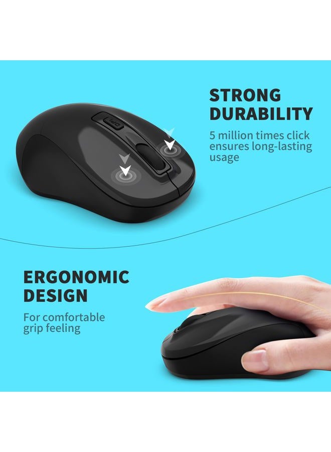 Leadsail Wireless Slim Cordless Mouse, 2.4G USB Mouse for Laptop, Desktop, MacBook - Less Noise, 4 Buttons - Image 5