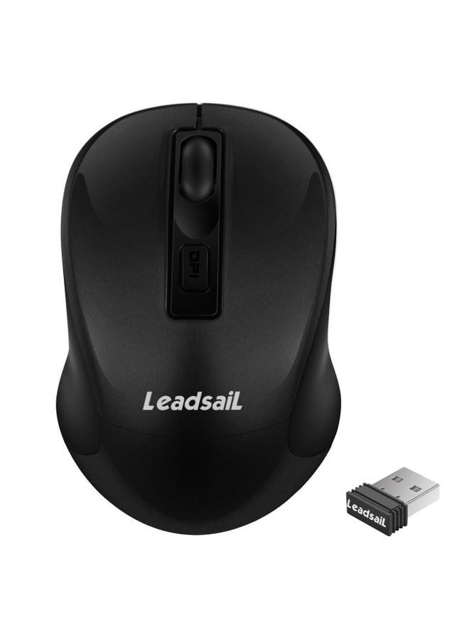 Leadsail Wireless Slim Cordless Mouse, 2.4G USB Mouse for Laptop, Desktop, MacBook - Less Noise, 4 Buttons - Image 1