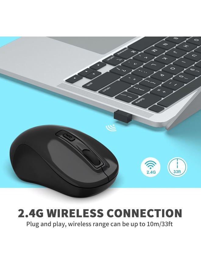 Leadsail Wireless Slim Cordless Mouse, 2.4G USB Mouse for Laptop, Desktop, MacBook - Less Noise, 4 Buttons - Image 2