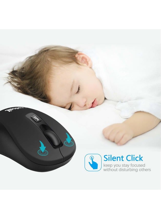 Leadsail Wireless Slim Cordless Mouse, 2.4G USB Mouse for Laptop, Desktop, MacBook - Less Noise, 4 Buttons - Image 3
