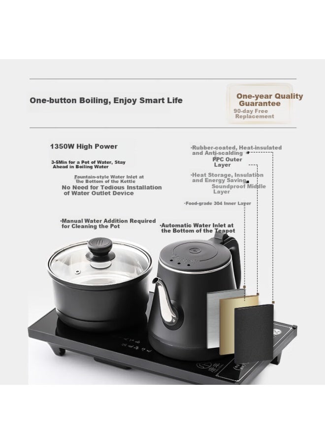 Tangfeng Kung Fu Tea Set, Complete Home Use Set With Automatic Water Boiling, Integrated Tea Tray, Teacups, Teapot, Office Meeting Gift, Housewarming Present - Image 1