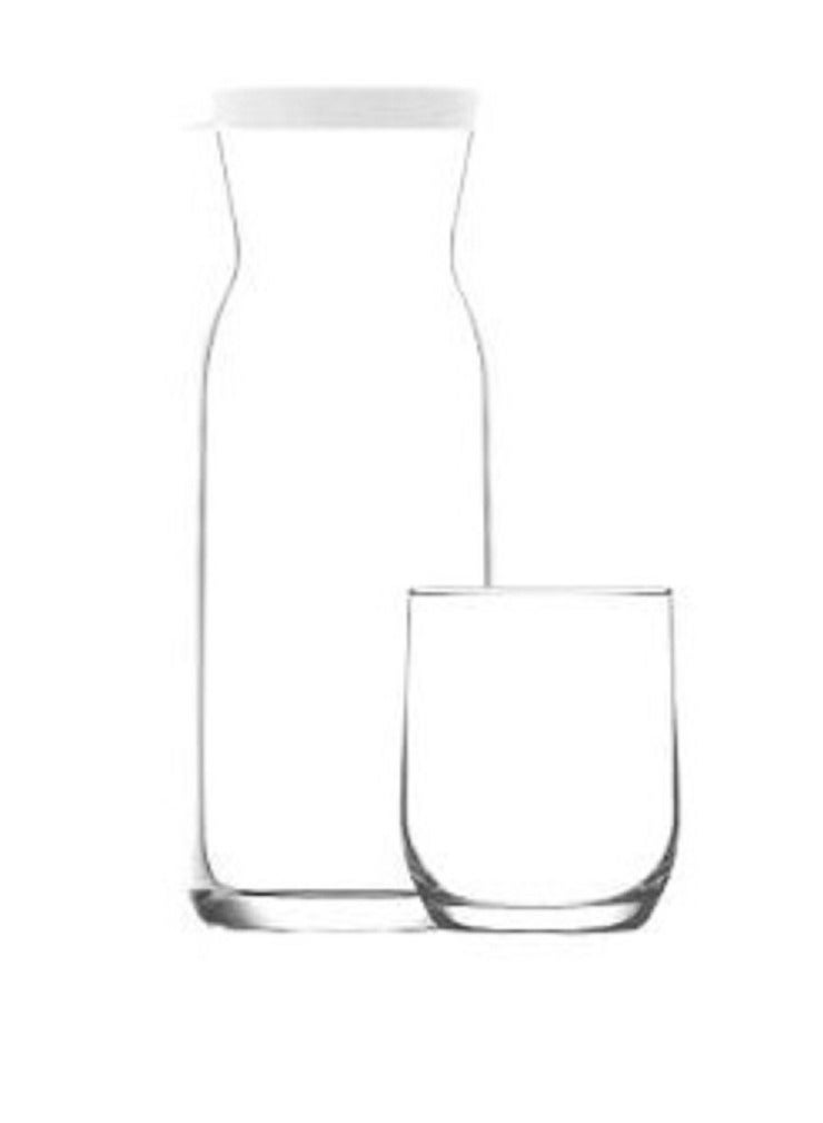 LAV 7 Pieces Fonte Beverage Set 1200 Ml Carafe And 6 Pieces 315 Ml Tumbler - Clear  - Image 1