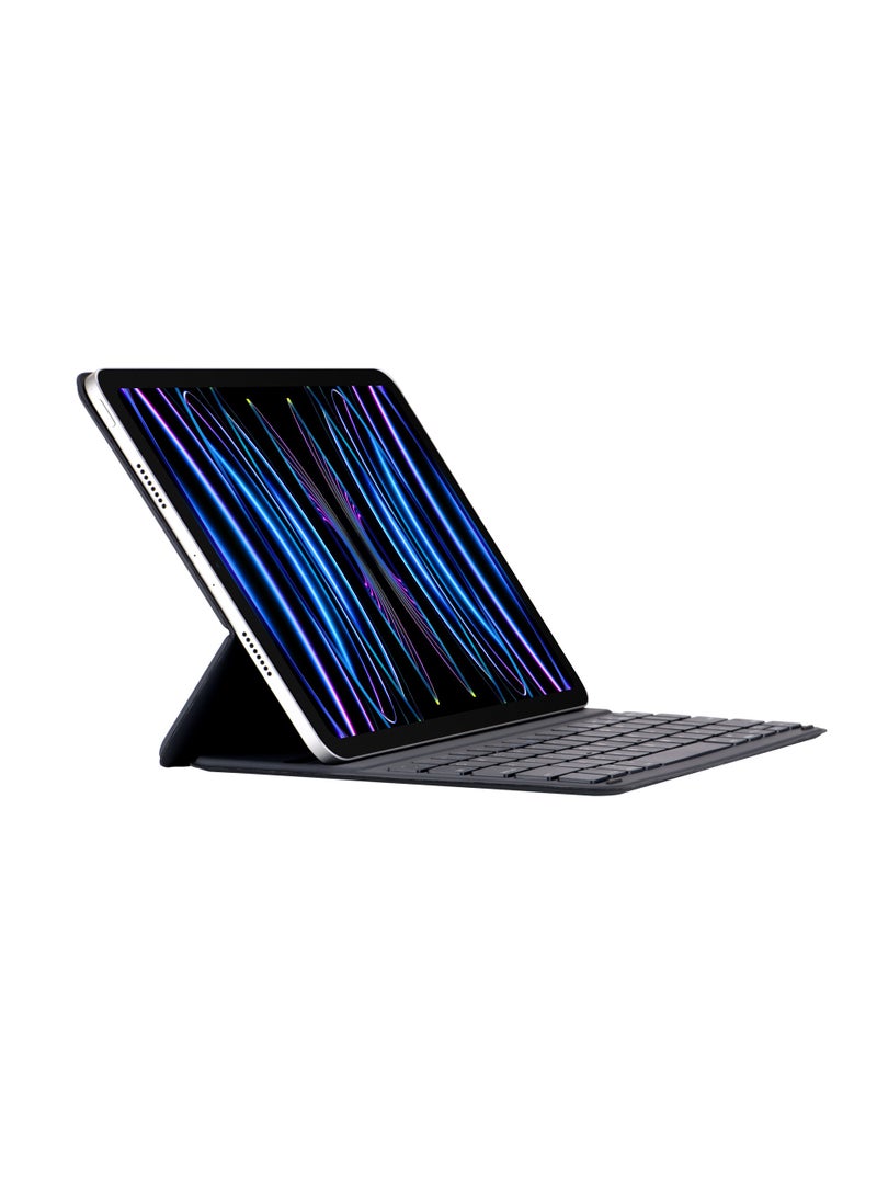 حافظة iPad Air 11 بوصة (M2، 2024) مع لوحة مفاتيح، حامل مغناطيسي سهل التركيب، أوضاع عمودية/مرتفعة للوحة مفاتيح iPad Pro 11/Air الجيل الخامس/الرابع، مع حافظة واقية قابلة للإزالة، أسود - Image 1