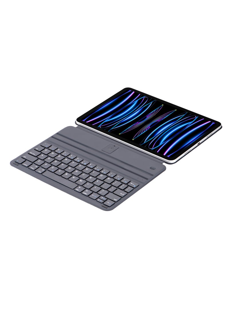 حافظة iPad Air 11 بوصة (M2، 2024) مع لوحة مفاتيح، حامل مغناطيسي سهل التركيب، أوضاع عمودية/مرتفعة للوحة مفاتيح iPad Pro 11/Air الجيل الخامس/الرابع، مع حافظة واقية قابلة للإزالة، أسود - Image 4