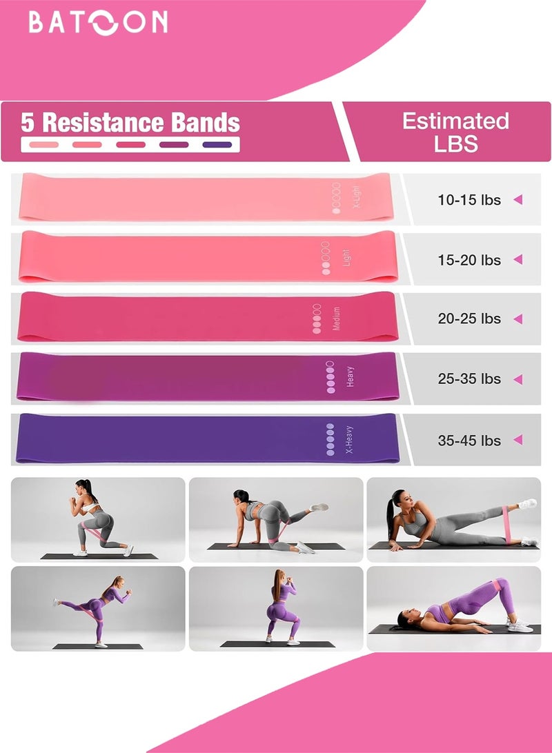 باتون مجموعة حلقات بيلاتيس من 13 قطعة - دائرة سحرية كبيرة لليوجا واللياقة البدنية مقاس 15 بوصة، وكرة لياقة بدنية مقاس 9.8 بوصة، وشريط مقاومة، وملحقات معدات بيلاتيس لصالة الألعاب الرياضية المنزلية، وشد الجسم، وهدية لياقة بدنية - Image 4