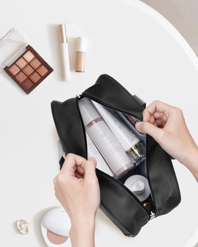 Narwey Full Size Toiletry Bag Women Large Cosmetic Bag Travel Makeup Bag Organizer Medicine Bag for Toiletries Essentials Accessories (Large, Black) - Image 2