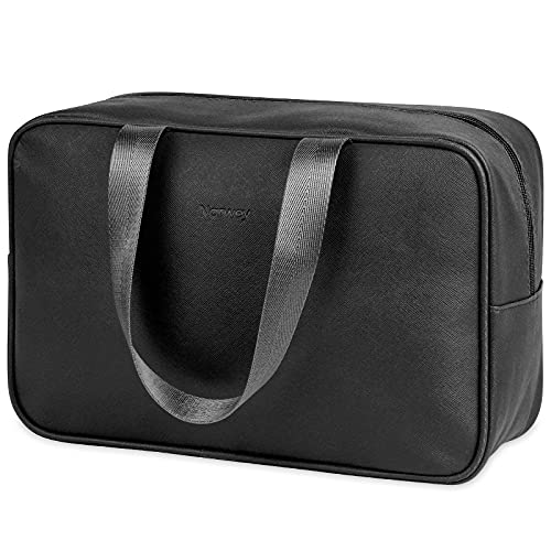 Narwey Full Size Toiletry Bag Women Large Cosmetic Bag Travel Makeup Bag Organizer Medicine Bag for Toiletries Essentials Accessories (Large, Black) - Image 1