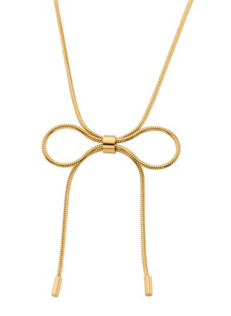 كاف كريشنس قلادة من الفولاذ المقاوم للصدأ مطلية بالذهب 18 قيراط، طول 41+6 سم - Image 1