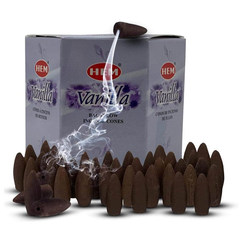 TRUMIRI Vanilla Backflow Incense Cones for Waterfall Aromatic Smoke Fountain Haze Falls