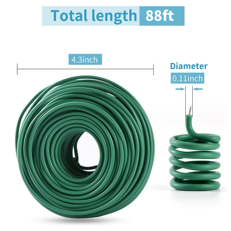 YDSL 88 feet Garden Flexible Wire, Soft Twist Plant Ties for Plant Vines and Office Organization (Diameter - 3MM) - Image 2