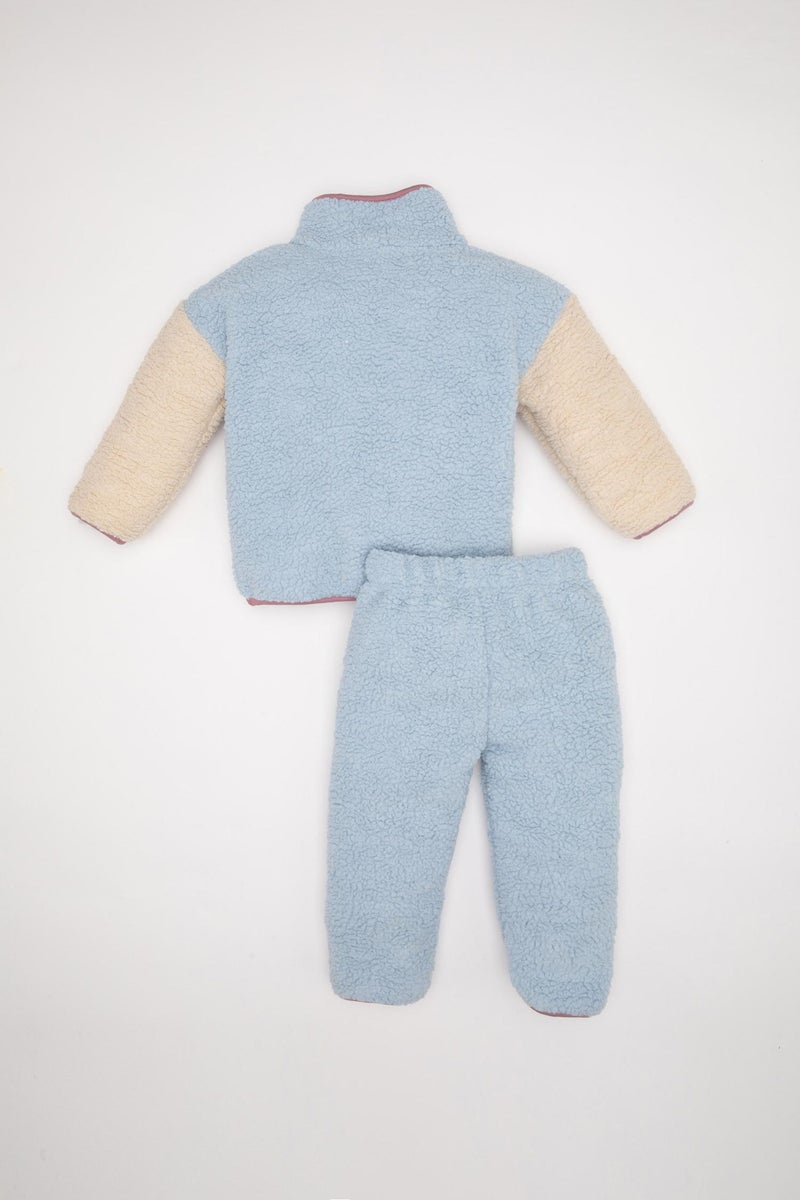 DeFacto Baby Girl Plush Zippered 2 Piece Set - Image 4