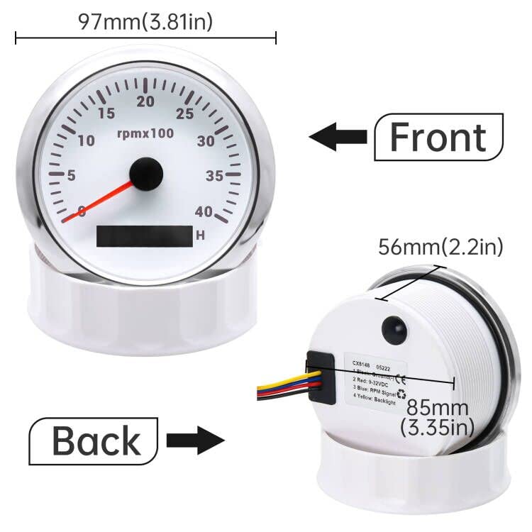 ARTILAURA 85mm Tachometer Gauge with 7 Color LED Display for Automotive Use - Image 3
