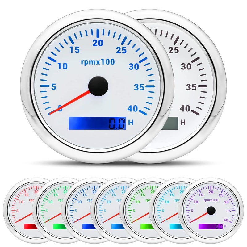 ARTILAURA 85mm Tachometer Gauge with 7 Color LED Display for Automotive Use - Image 1