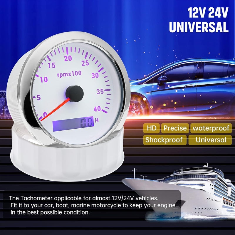 ARTILAURA 85mm Tachometer Gauge with 7 Color LED Display for Automotive Use - Image 5