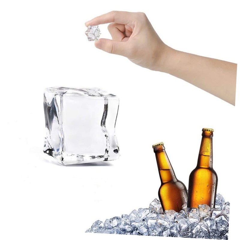 50 Pcs Artificial Ice Cubes For Kitchen Decor Glass Luster Fake Ice - Image 5