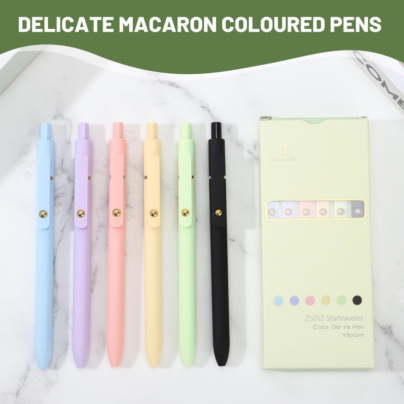 Ddaowanx Colorful Gel Pens, 0.5mm Fine Point Retractable, Cute Pens with Colored Writing and Sketching, Nursing School Essentials,School Supplies, Gifts for Nurse (12Pcs-Aesthetic Colors) - Image 4