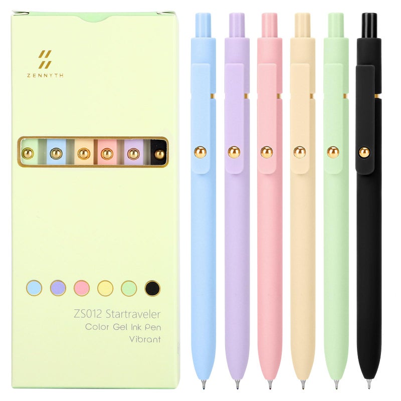 Ddaowanx Colorful Gel Pens, 0.5mm Fine Point Retractable, Cute Pens with Colored Writing and Sketching, Nursing School Essentials,School Supplies, Gifts for Nurse (12Pcs-Aesthetic Colors) - Image 1