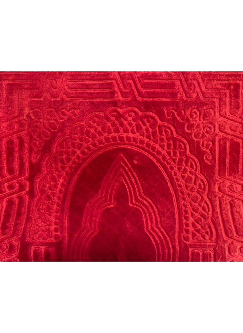 سليب × فاكتوري - سجادة صلاة مخملية مبطنة  احمر - Image 1