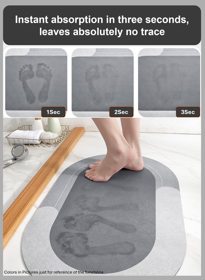 YooA Super Soft and Quick-Drying Bath Mat | Absorbent/Skin-Friendly Diatom Material, Anti-Slip, Machine Washable, Easy to Clean,Ideal for Bathroom,Tub, Shower, Home,Durable(Fancy Peacock Blue, 40x60cm) - Image 4