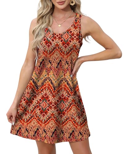 OFEEFAN Summer Dresses for Women 2025 Loose V Neck Easter T Shirt Casual Dress Sundresses with Pockets Floral 04 2XL - Image 3