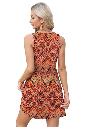 OFEEFAN Summer Dresses for Women 2025 Loose V Neck Easter T Shirt Casual Dress Sundresses with Pockets Floral 04 2XL - Image 4
