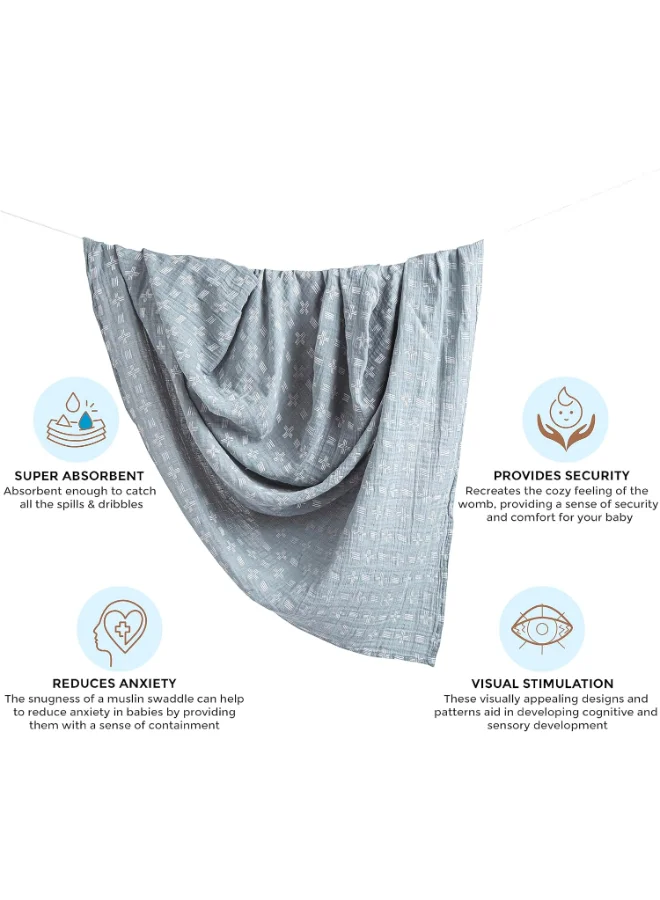 Crane BABY Ezra Single Swaddle Wraps, River Dash
