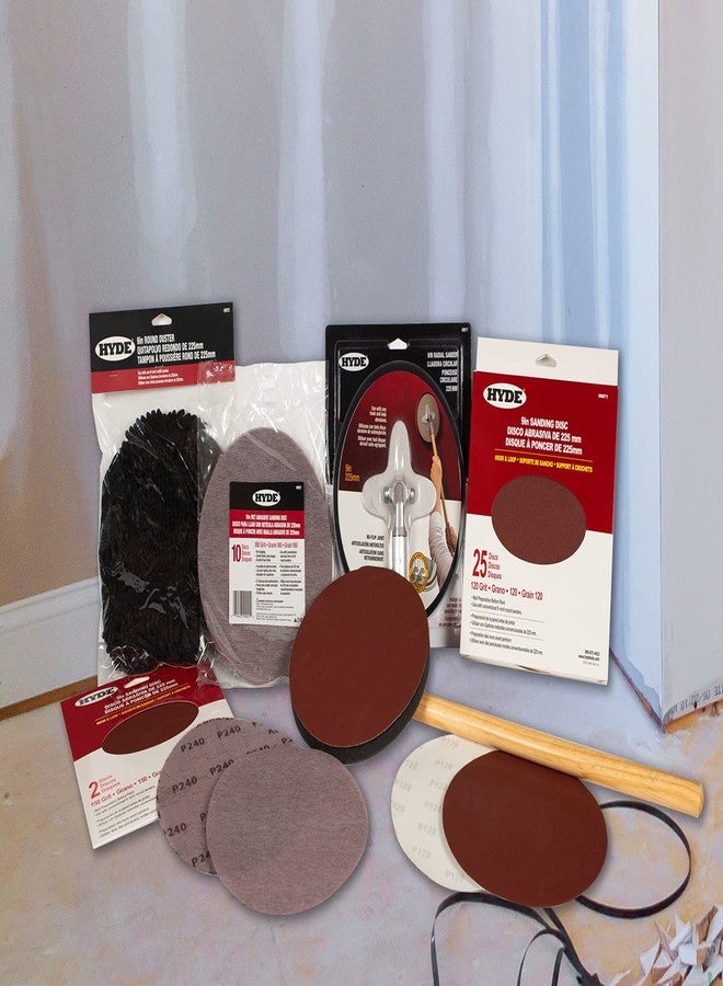 Hyde Round Abrasive Sanding Disc, 9" 120 Grit, 25 Pack fits Hyde Radial Sander - Image 4