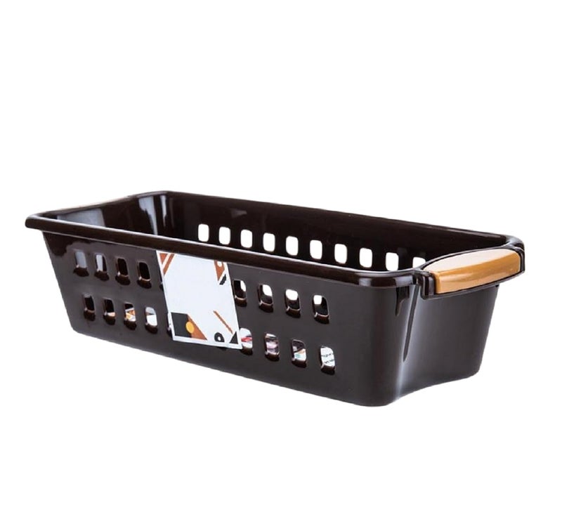 Tekzie Plastic Multipurpose Storage Basket Desk Organizer Tray for Kitchen Bathroom Office Makeup etc Size 25x9x7 cm Any One Color Will Be Sent You as Per Availability 4 - Image 2