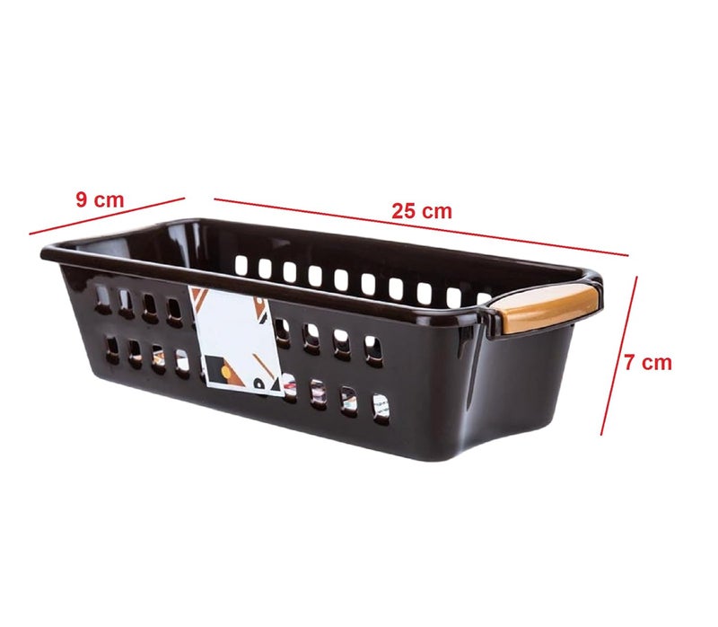 Tekzie Plastic Multipurpose Storage Basket Desk Organizer Tray for Kitchen Bathroom Office Makeup etc Size 25x9x7 cm Any One Color Will Be Sent You as Per Availability 4 - Image 5