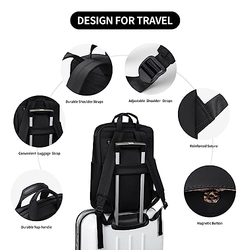 GOLF SUPAGS Travel Laptop Backpack for Women Anti Theft Slim Durable College Bookbag Business Computer Bag Fit 13.3Inch Notebook (Black, 13.3Inch) - Image 4