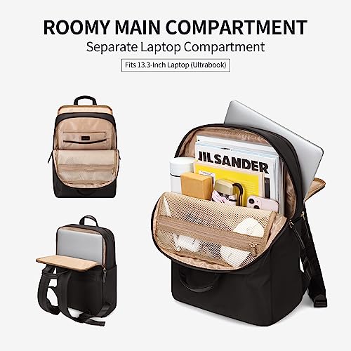 GOLF SUPAGS Travel Laptop Backpack for Women Anti Theft Slim Durable College Bookbag Business Computer Bag Fit 13.3Inch Notebook (Black, 13.3Inch) - Image 3
