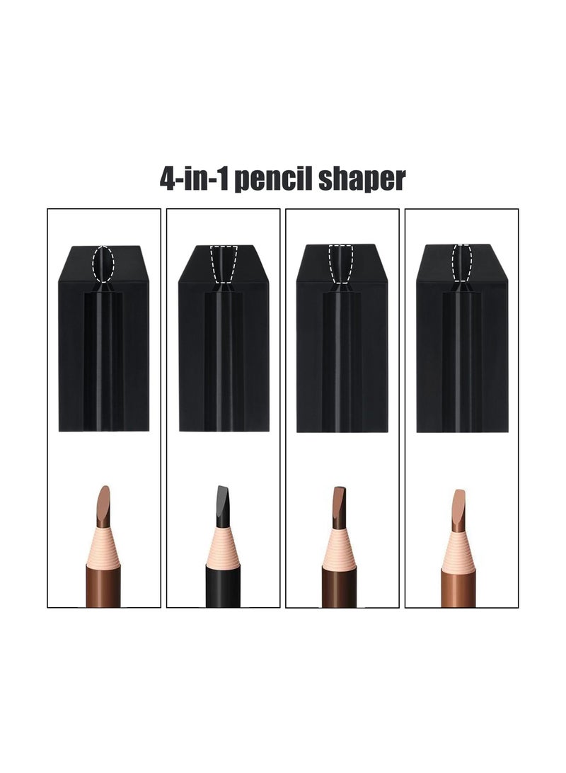 SOLARAE 3 Pack Makeup Pencil Sharpener, 4 in 1 Eyebrow Makeup Sharpening Tool Duckbill Shape Eyebrow Pencil Sharpener, for Small and  Large Brow Pencils, Travel-Friendly Cosmetic Pencil Sharpener Set - Image 4