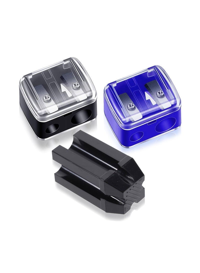SOLARAE 3 Pack Makeup Pencil Sharpener, 4 in 1 Eyebrow Makeup Sharpening Tool Duckbill Shape Eyebrow Pencil Sharpener, for Small and  Large Brow Pencils, Travel-Friendly Cosmetic Pencil Sharpener Set - Image 1