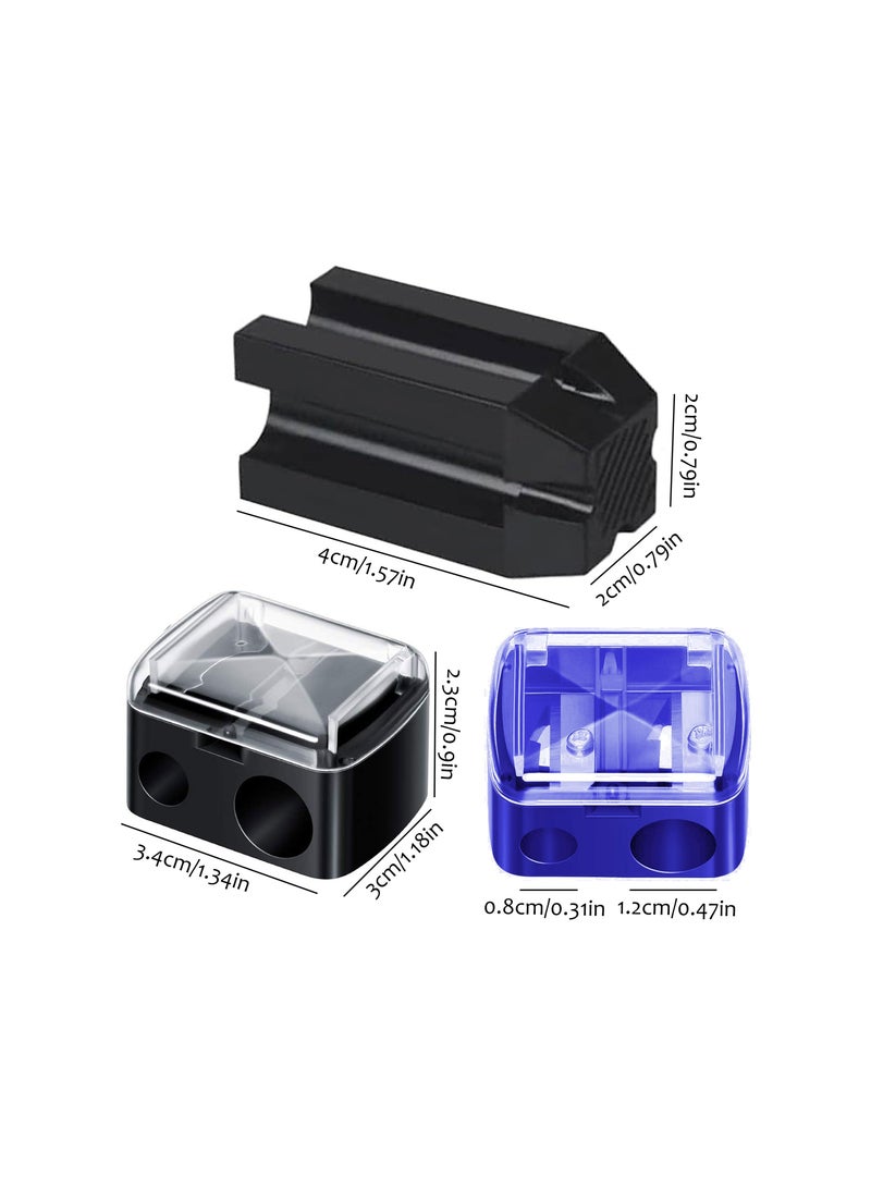 SOLARAE 3 Pack Makeup Pencil Sharpener, 4 in 1 Eyebrow Makeup Sharpening Tool Duckbill Shape Eyebrow Pencil Sharpener, for Small and  Large Brow Pencils, Travel-Friendly Cosmetic Pencil Sharpener Set - Image 2