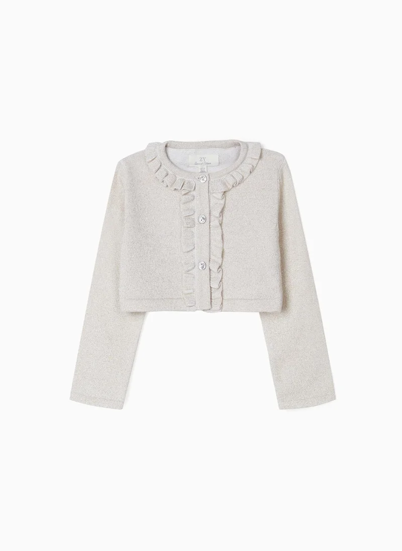 زيبي Bolero Cardigan for Baby Girls, Beige