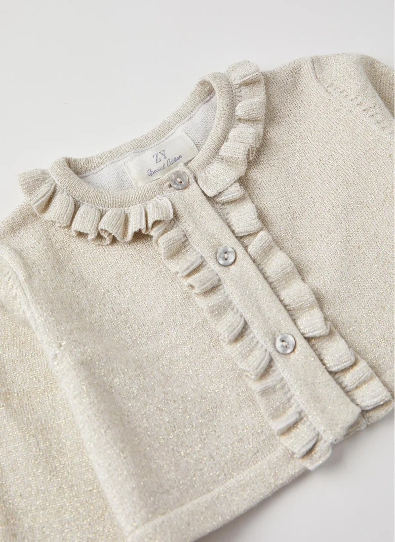 زيبي Bolero Cardigan for Baby Girls, Beige