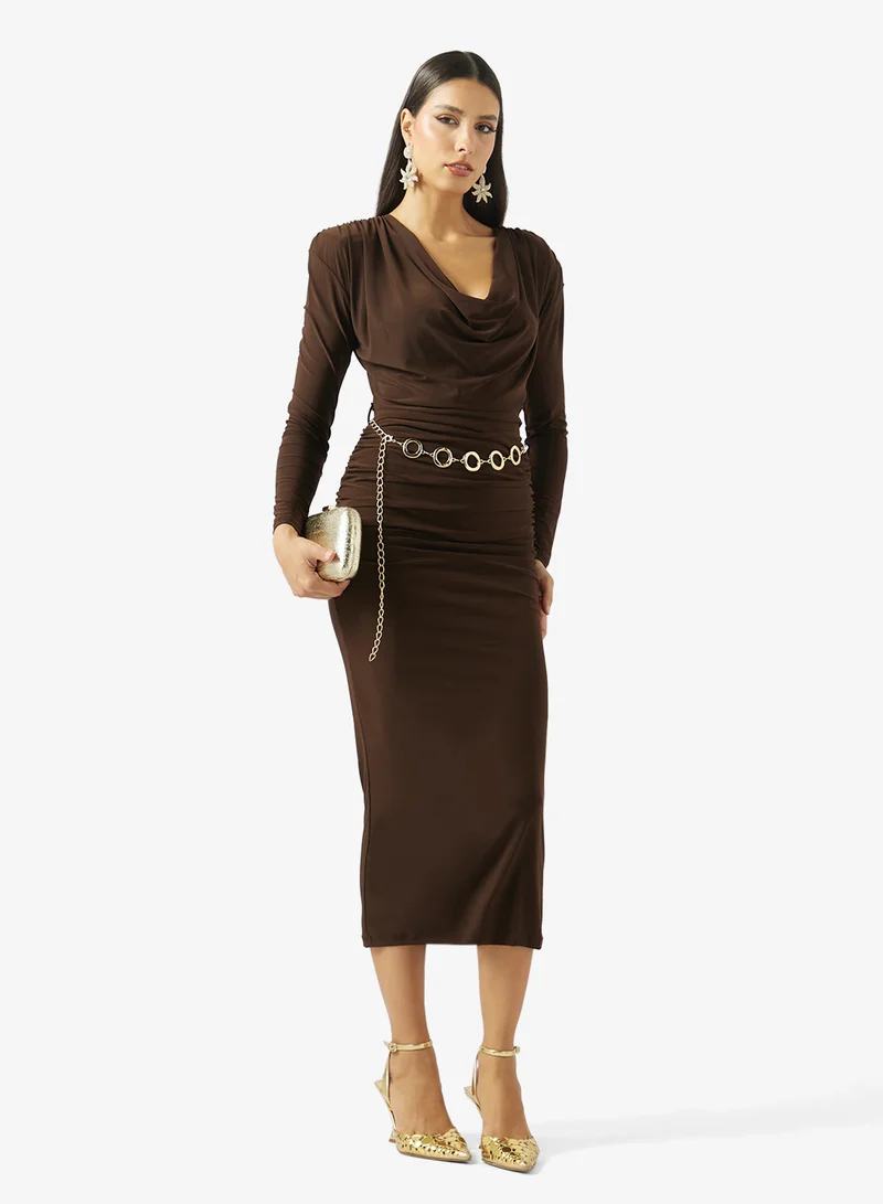 Ella  Cowl Neck Shift Dress for Women | Best Price UAE
