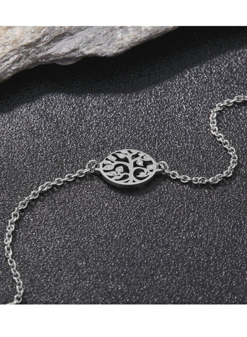 زنك سوار نسائي من زينك باللون الفضي من الستانلس ستيل | ZFBR010SS - Image 5